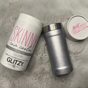 12Oz. Glitzy Girl Skinny Can Cooler Chrome Ice Glitter Skinny Can Cooler  beer